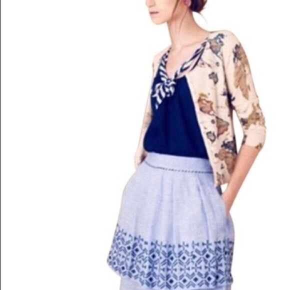 Anthropologie Odille Alpine Dream Skirt Blue Chambray Small - Picture 1 of 8